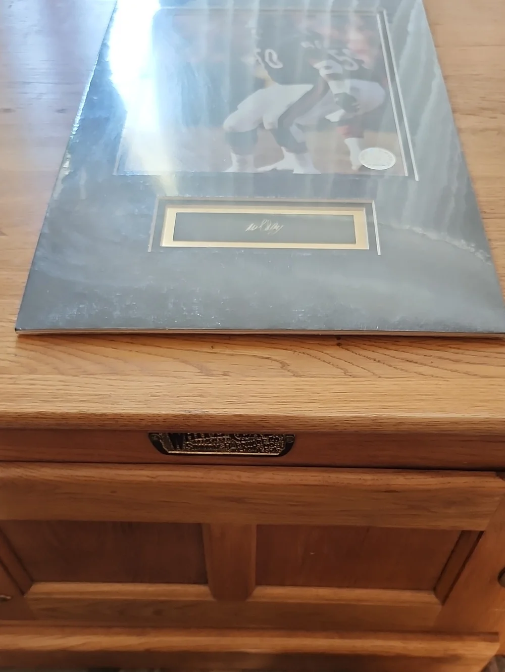 NFL Chicago Bears #50 Singletary Framed Sports Photo - Black Matted Display